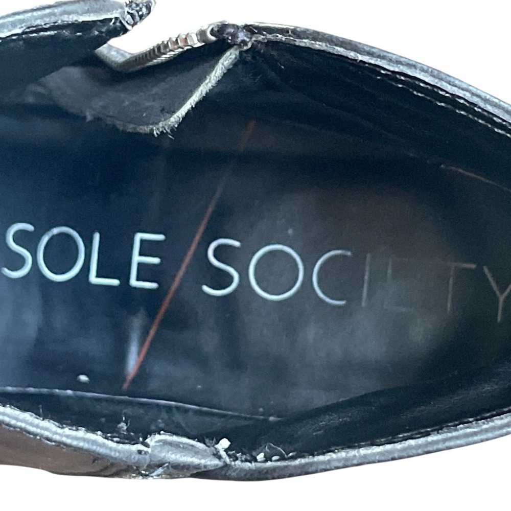 Sole Society 'So Chelsea' Black Leather Booties, Women's Size 8.5 - Picture 7 of 9